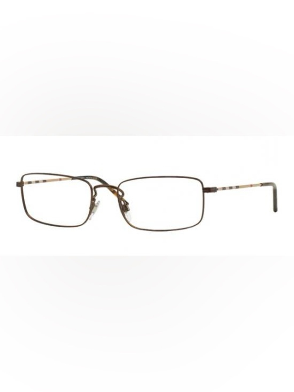 Burberry Rectangular Metal Frame Glasses in Brown and Cream